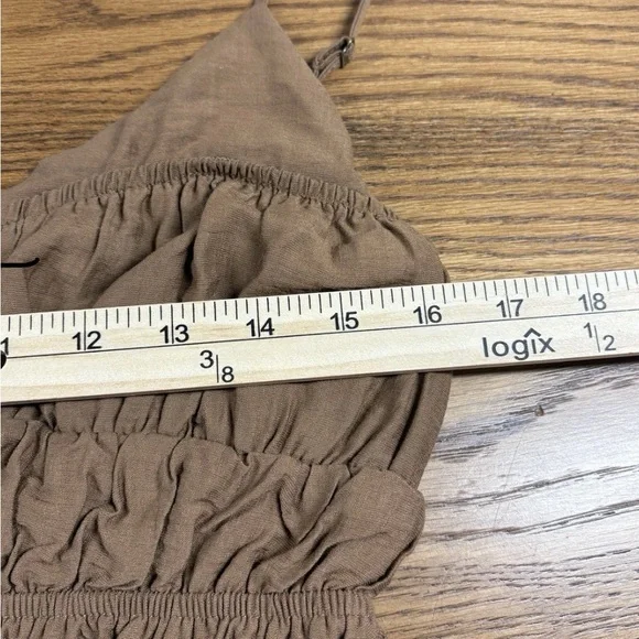 Alter'd StateDress  Womens Large Mocha‎ Sleeveless Tiered Cami Maxi Beach Boho - Picture 5 of 10